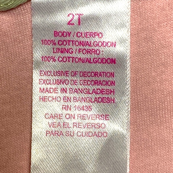 Nannette Kids 100% Cotton Girls Green & Pink Button Front Snaps Jacket Size 2T - Picture 6 of 7